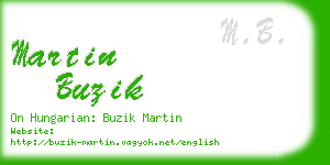 martin buzik business card